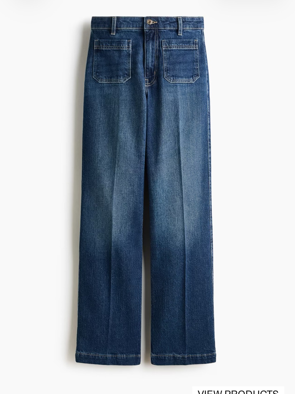 H & M  Wide-Leg Denim Jeans - Blue